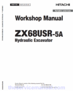 Hitachi ZX68USR-5A Excavator Service Repair Manual