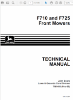 John Deere F710, F725 Front Mower Repair Technical Manual