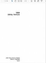 John Deere 1800 Utility Vehicle Service Manual