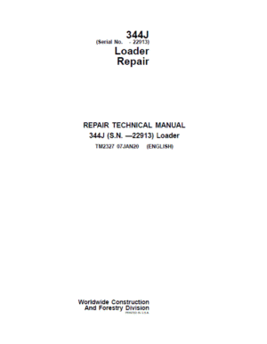 John Deere 344J Loader Repair Manual