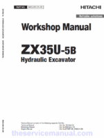 Hitachi ZX35U-5B Mini Excavator Service Repair Manual