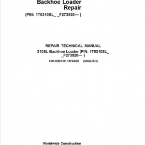 John Deere 310S Backhoe Loader Service Manual