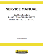 New Holland B110C, B110C TC, B115C TC Backhoe Loader Service Manual