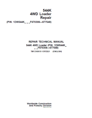 John Deere 544K 4WD Loader Technical Manual F