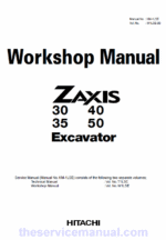 Hitachi ZX30, ZX35, ZX40 and ZX50 ZAXIS Excavator Service Repair Manual