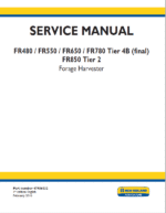 New Holland FR480, FR550, FR650, FR780, FR850, FR850 Forage Harvester Service Manual