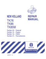 New Holland TK76, TK85, TK85M Tractor Service Manual