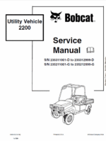 Bobcat 2200, 2200S, 2300 (G Series & D Series) Utility Vehicle Service Manual
