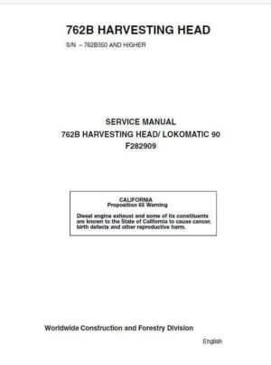 Timberjack 762B Harvester Head Service Repair