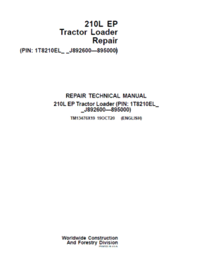 John Deere 210L EP Tractor Loader Repair Service