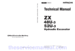 Hitachi ZX48U-3, ZX52U-3 Excavator Technical Repair Manual