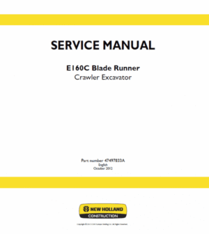New Holland E160C Crawler Excavator Service Manual