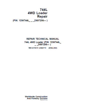 John Deere 744L 4WD Loader Repair Technical Manual