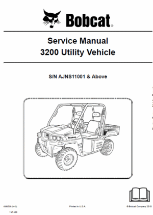 Bobcat 3200 Utility Vehicle Service Repair Manual