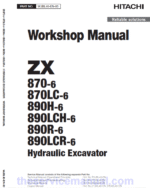 Hitachi ZX870-6 and ZX890H-6 Excavator Service Repair Manual