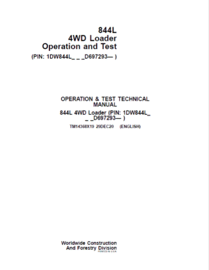 Comprehensive Guide to John Deere 844L 4WD Loader Repair Manual