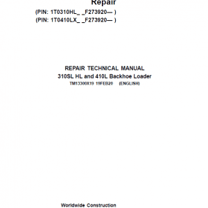 John Deere 310SL HL, 410L Backhoe Loader Service Manual