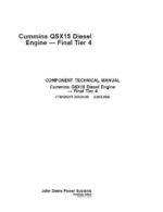 John Deere Cummins QSX15, ISX15 Diesel Engine Tier 4 Repair Service Manual