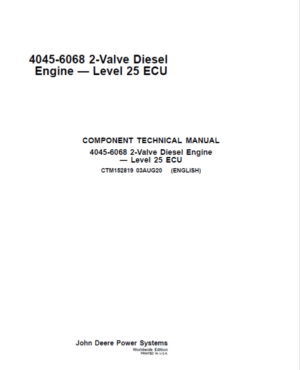John Deere 4045, 6068 Diesel Engine Repair Manual