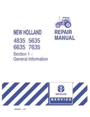 New Holland 35 Series 6635 7635 Tractor Service Manual