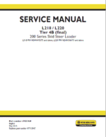 New Holland L218, L220 Tier 4B SkidSteer Service Manual