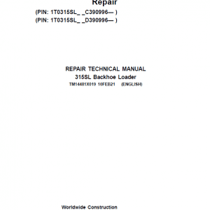 John Deere 315SL Backhoe Loader Service Manual