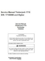 Timberjack 1710 Forwarder Service Repair Manual
