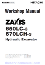 Hitachi ZX650LC-3 and ZX670LCH-3 Excavator Service Repair Manual