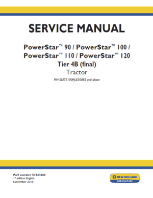 New Holland PowerStar 90, 100, 110, 120 Tractor Service Manual