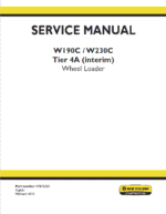 New Holland W190C, W230C Tier 4A Wheel Loader Service Manual