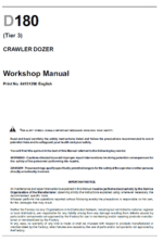 New Holland D180 Tier 2 & Tier 3 Crawler Dozer Service Manual
