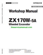 Hitachi ZX170W-5A and ZX170W-5B Excavator Service Repair Manual