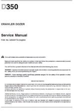 New Holland D350 Bulldozer Dozer Service Manual