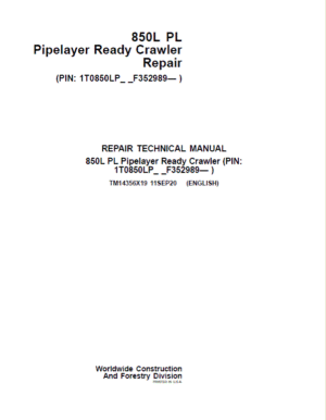 John Deere 850L PL Crawler Dozer Repair Service Manual