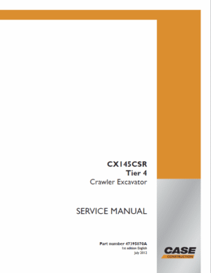 Case Cx145csr Tier 4 Crawler Excavator Operators Manual