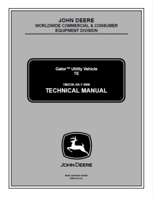 John Deere TE Gator Utility Vehicles Repair Service Manual