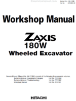 Hitachi ZX180W Wheeled Excavator Service Repair Manual