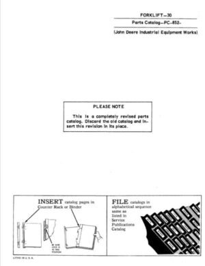 John Deere 30 Forklift Attachements Parts Catalog Manual