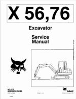 Bobcat X56 and X76 Excavator Service Manual