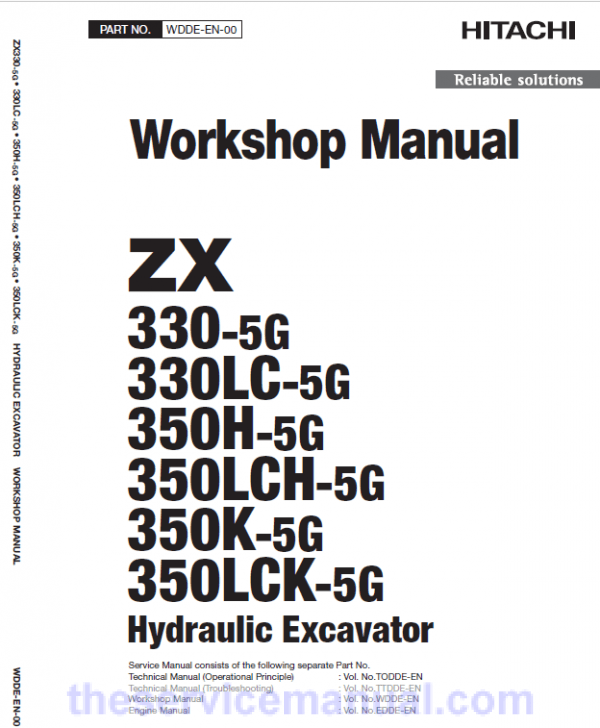 Hitachi ZX330-5G, ZX330LC-5G and ZX350LCH-5G ZAXIS Excavator Repair Manual
