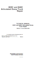 John Deere B35C, B40C Articulated Dump Truck Repair Service Manual