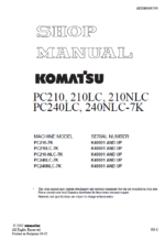 Komatsu Hydraulic Excavator PC210-7K, PC210LC-7K Service Manual