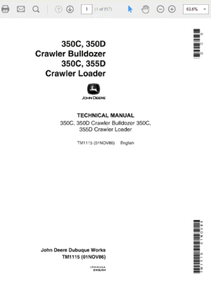 John Deere 350C, 350D, 355D Tractor Service Manual