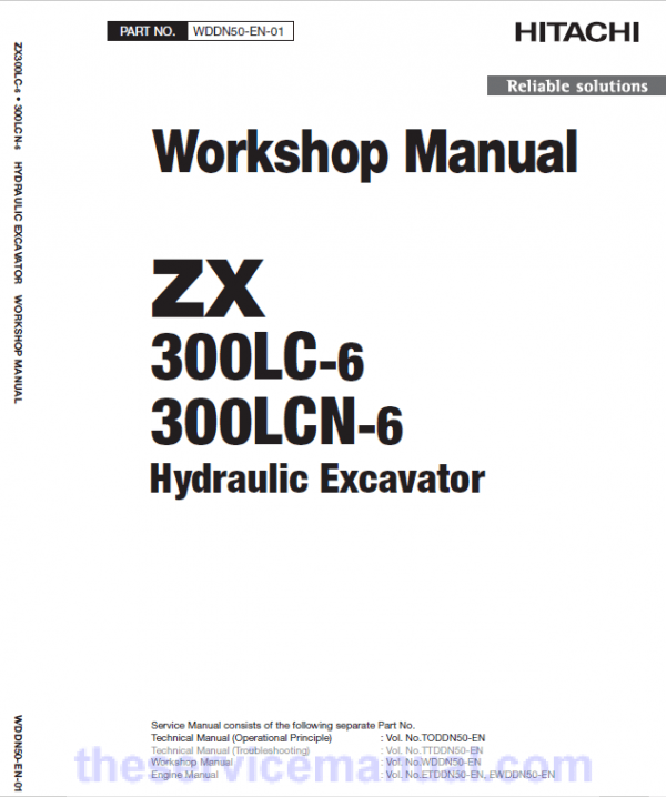 Hitachi ZX330LC-6 and ZX300LCN-6 ZAXIS Excavator Repair Manual