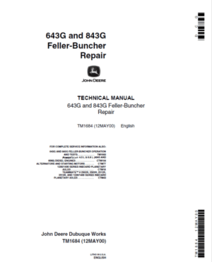 John Deere 643E, 843E Feller Buncher Services Repair Manual