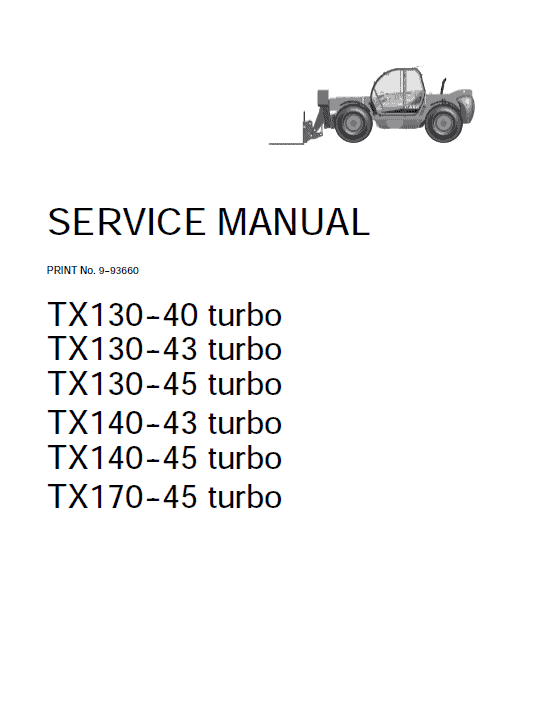 Case TX130 TX140 TX170 TX Service Repair Manual