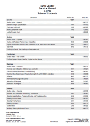 521d Case Wheel Loaders Repair Guide