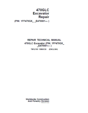 John Deere 470GLC Excavator Repair Services Manual