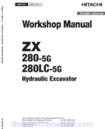 Hitachi ZX280-5G and ZX280LC-5G ZAXIS Excavator Repair Manual