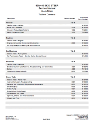 Case 430 440 Skid Steer & 440ct Compact Track Loader Service Repair Manual